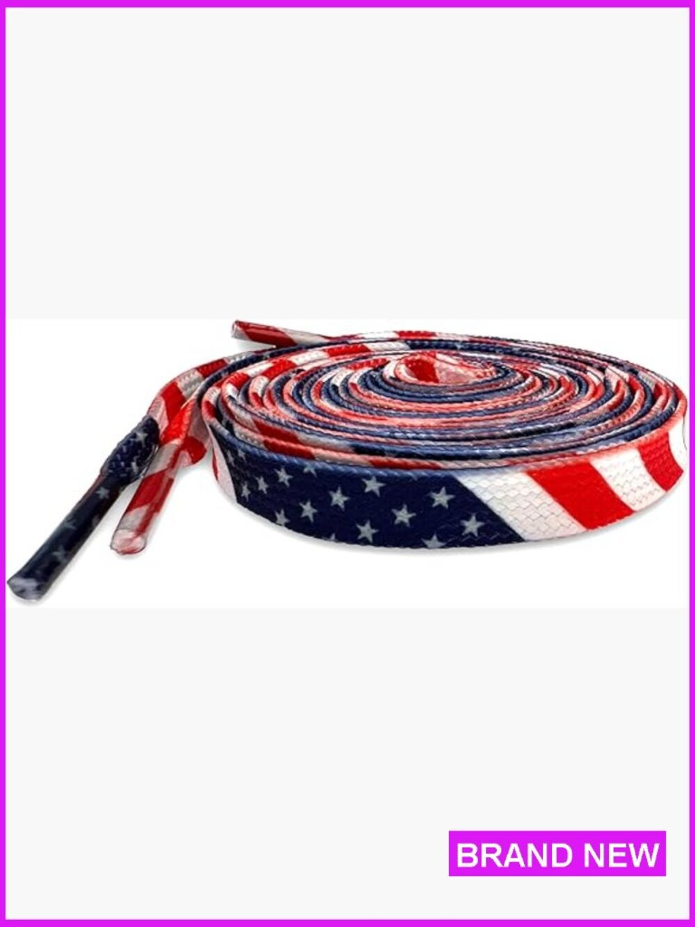 Patriotic Shoelaces USA Striped Nylon Laces 55 Inch American Flag Style